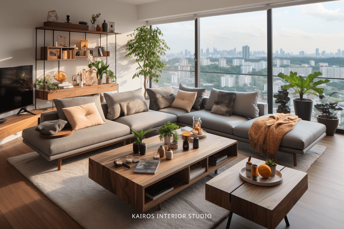 Scandinavian living room maximizing natural light and clean lines